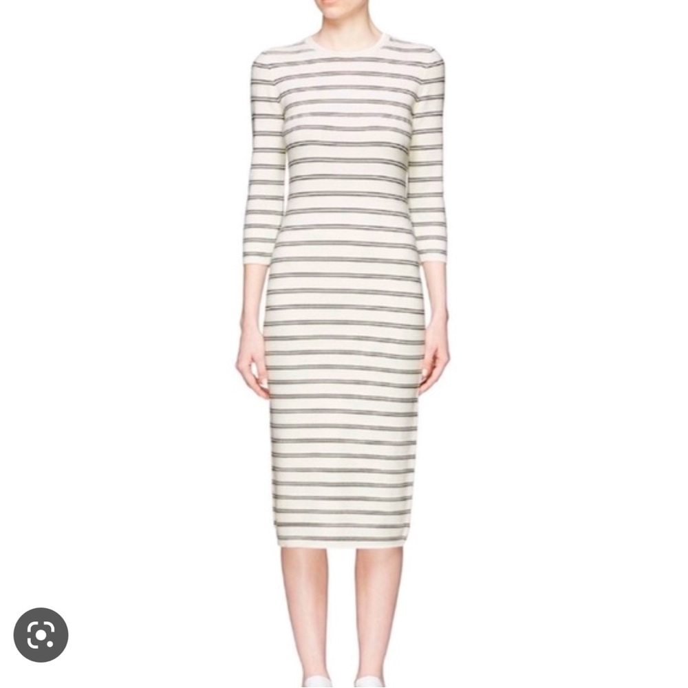 NWT Theory Delissa White and Black Knit Dress Sz M